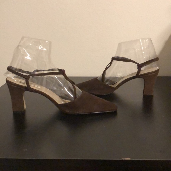 Studio Roma Brown Suede heels Sz 12M - Picture 3 of 4